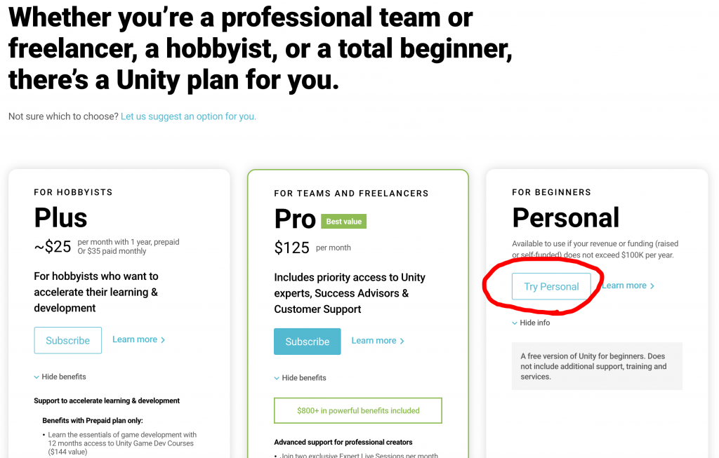 unity official site