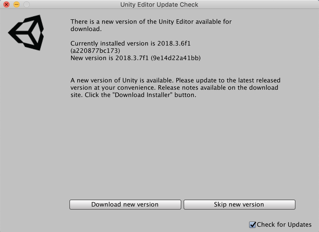 new unity version