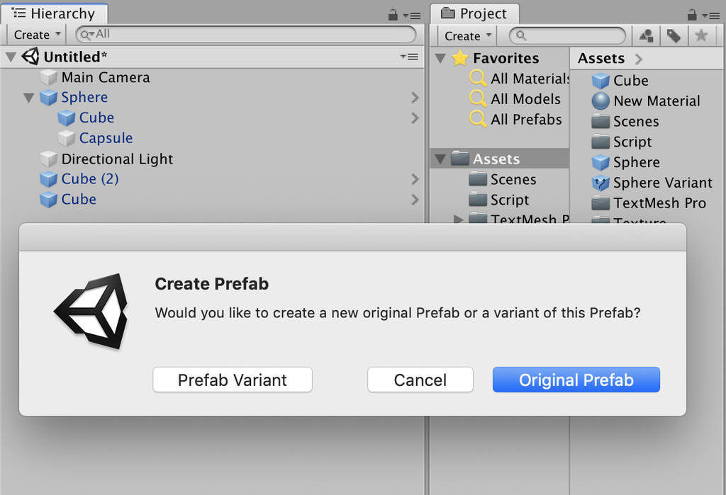 create prefab variant