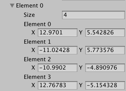 setting polygon collider elements