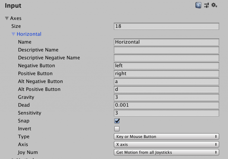 Unity Input Manager