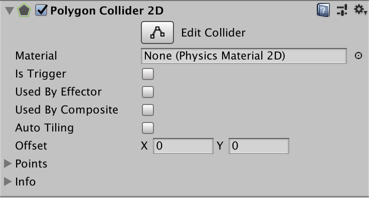polygon collider 2d inspector