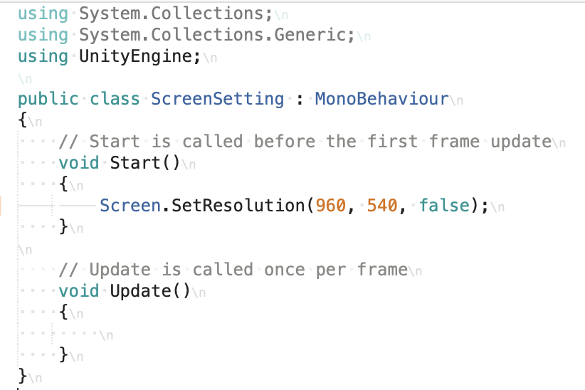 screen setting