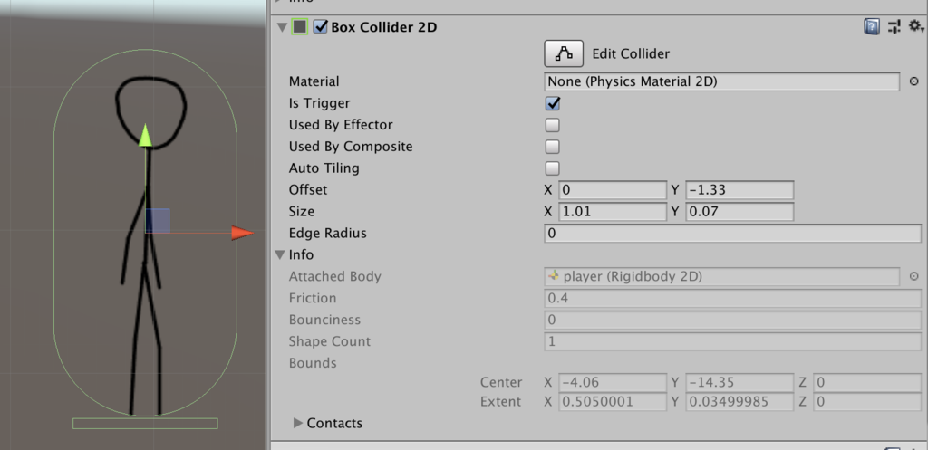Adjust the position of the collider