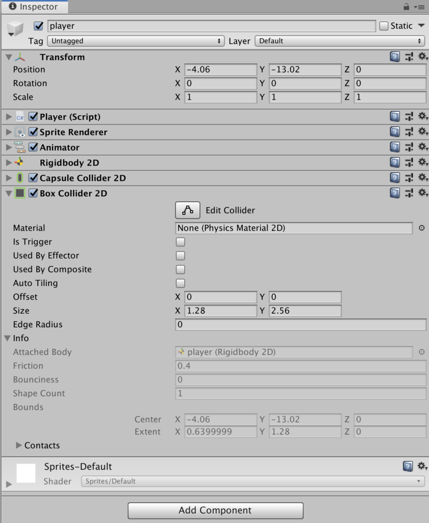 add Box Collider 2D