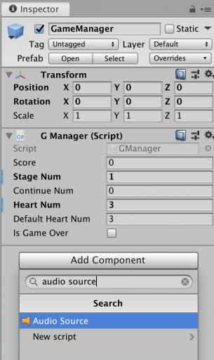 add audio source game manager