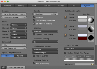 blender user preferences system