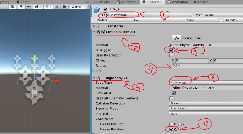 fire effect setting